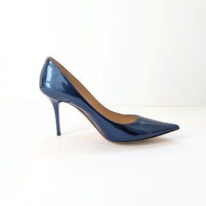 Jimmy Choo  - Abel 100 - Glitter Patent Leather Heels - Ocean Blue - Size 38.5